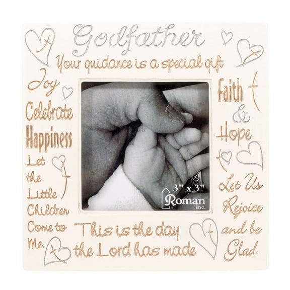 Godfather Guidance Special Words 4 x 4 Inch Resin Stone Picture Frame