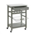 thumbnail image 2 of Linon Natalie Wood Stainless Steel Top Kitchen Cart in Gray, 2 of 4