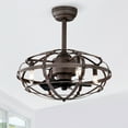 thumbnail image 6 of Industrial Ceiling Fan Light Kit for Living Room Bedroom Kitchen and Bladeless Caged Ceiling Fan with Lights, 6 of 21