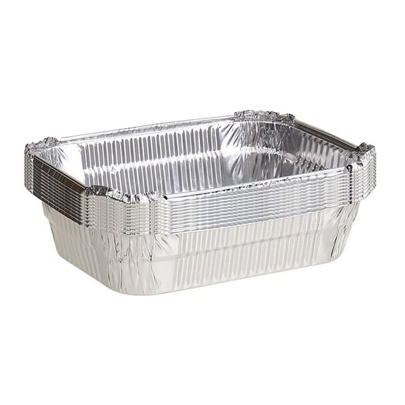 10-Pack Disposable Aluminum Foil Pans Rectangular Baking Trays For Cooking Grilling Roasting Meal Prep Oven Safe Takeout Containers For Home Kitchen Party Bbq