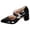 Black, variant on Mary Jane Shoes for Women Pointed Closed Toe Block Heeled Sandals Elegant Butterfly Rhinestone Solid Glitter Leather Summer Work Casual Dress Shoes Black Size 7