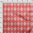 thumbnail image 3 of oneOone Viscose Jersey Bright Red Fabric Check Sewing Material Print Fabric By The Yard 60 Inch Wide, 3 of 4