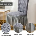 thumbnail image 4 of Chair Covers for Dining Room Set of 4 Stretch Chair Slipcovers with Skirt Removable Washable Kitchen Chair Protector Cover (Grey, 4pcs), 4 of 14