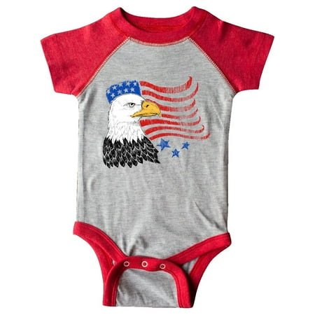 

Inktastic American bald eagle and flag sketch style Gift Baby Boy or Baby Girl Bodysuit