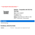 thumbnail image 2 of Radiator - Compatible with 2023 Kia Sportage, 2 of 2
