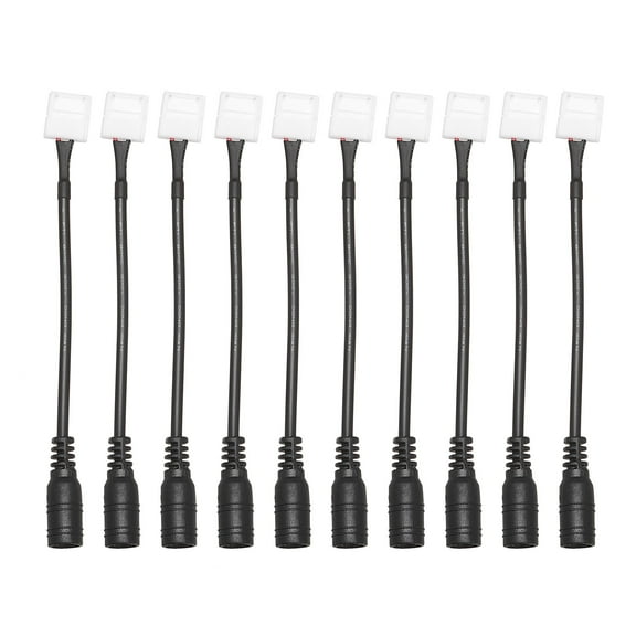 Uxcell 2Pin 10mm Solderless Gapless Connector to DC Female Connector 10Pcs