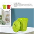thumbnail image 2 of 2 Pcs Garbage Can Metal Trash Bin Small with Lid Outdoor Dog Poop Cute Cartoon Mini Desktop Dumpster Office, 2 of 6