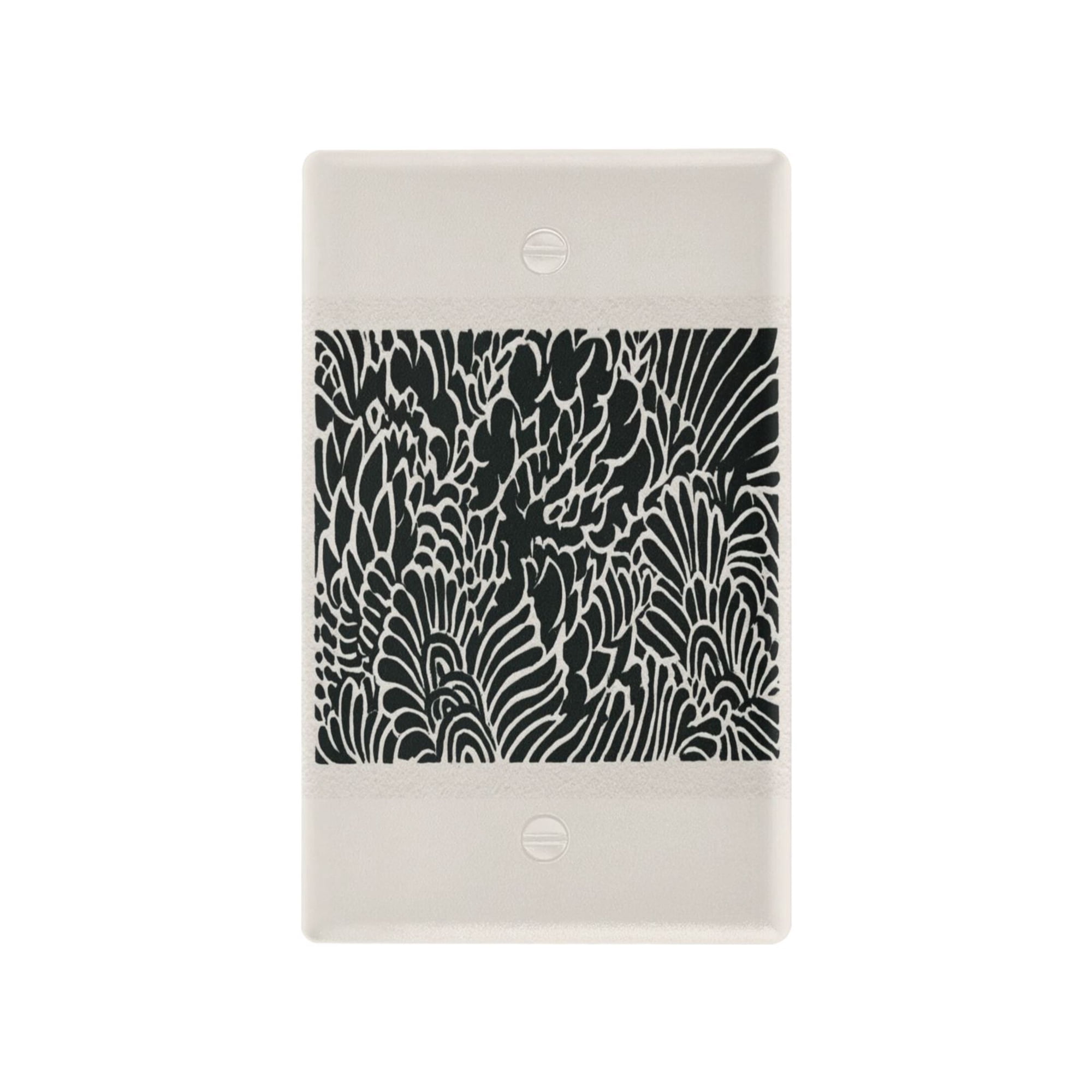 IAUYY Retardant PC Material Unused Outlet Cover Switch Plate Covers Easy DIY Installation with Screws Light Switch Cover Plate Black and White Woodcut Works
