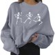 thumbnail image 5 of Manga larga Cuello redondo Cuello redondo Linda Ropa fresca Moda Damas Liviano Gris m Hugo Sudadera de Crewneck, 5 of 9