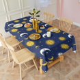 thumbnail image 6 of Blue Sun Moon Star Pattern Rectangle Tablecloth 60"x102",Waterproof Polyester Rectangle Table Cloth, Wipeable Spillproof Polyester Tablecloth for Dining, Camping, Indoor and Outdoor, 6 of 6