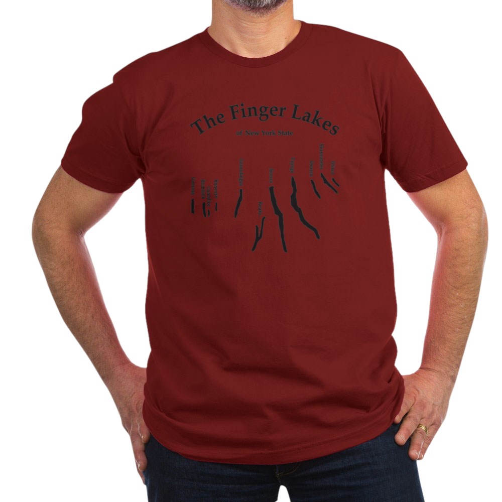 CafePress - Finger Lakes 2 Logo T Shirt - Men's Fitted T-Shirt - image 1 of 1