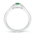 thumbnail image 2 of ANGARA Natural Classic Oval Emerald Halo Ring with Diamond Accents in 14K White Gold for Women (Size-5x3mm) | May Birthstone, Birthday, Anniversary, Jewelry Gift for Women | Natural Emerald Ring, 2 of 10