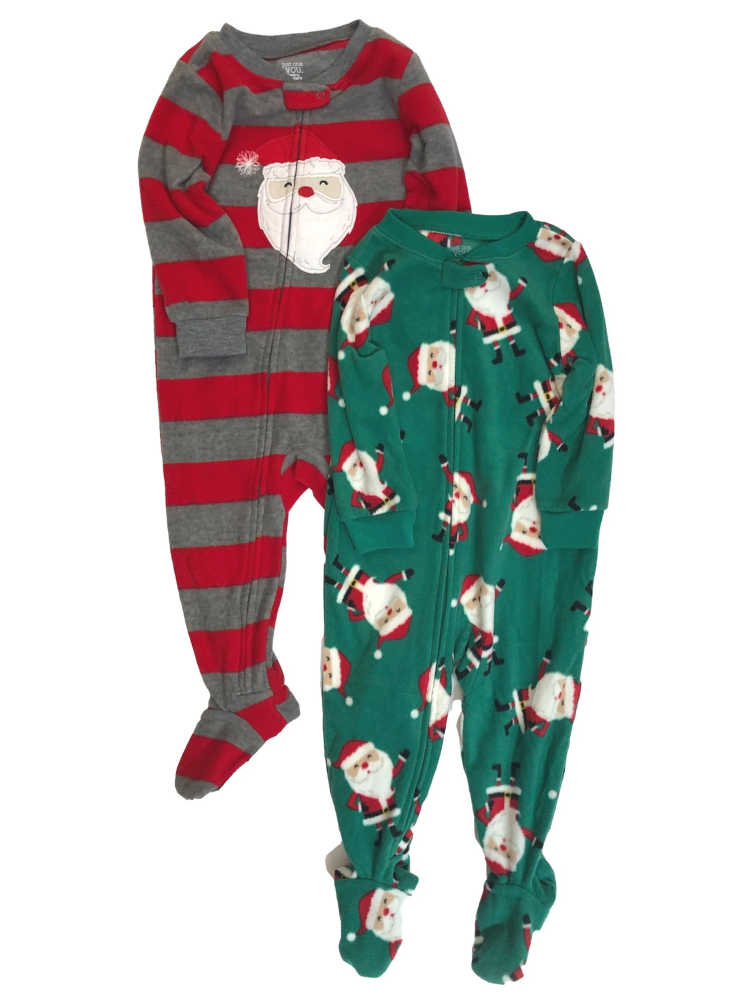 New Carters Infant Boys 2PC Christmas Sleepers Set Santa Claus Reindeer Pajamas 