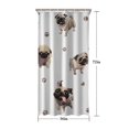 thumbnail image 5 of Pug and Footprint Shower Curtain 36"x72" ,Bathroom Decorative Shower Curtains Set with 12 Hooks,Modern Waterproof Washable Shower Curtain, 5 of 6