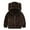 Brown, variant on Toddler Boys Girls Hooded Teddy Coat, Warm Jacket with Bear Ears, Solid Color, Zip-up Outwear