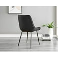 thumbnail image 4 of 2x Pesaro Black Velvet Black Leg Luxury Dining Chairs, 4 of 6