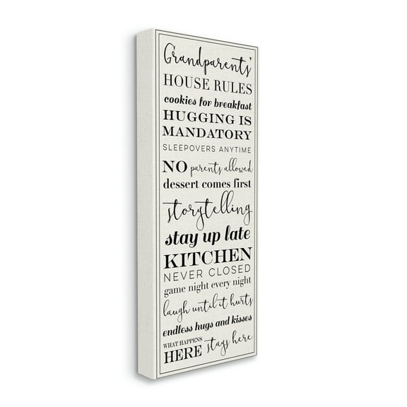 The Stupell Home Decor Collection Grandparents House Rules Wall Art