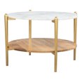 thumbnail image 2 of Mina Coffee Marble Table White  Gold, 2 of 8