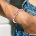 thumbnail image 4 of 18.09 CTW Round Cut Simulated Diamond & Pink Sapphire 14K Rose Gold Plated S925 Tennis Bracelet 9.5" Men's & Women's, 4 of 5