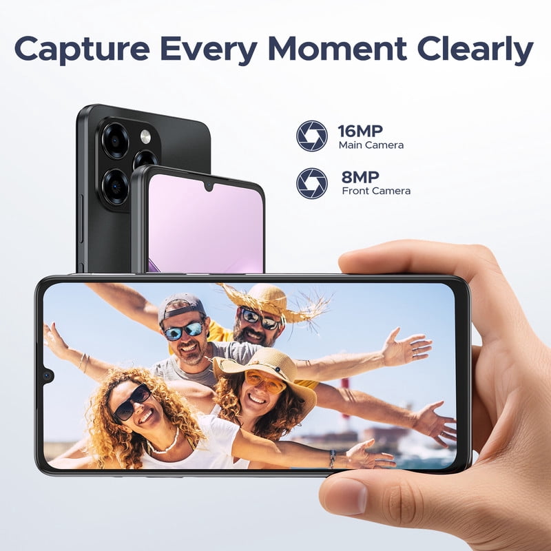 DOOGEE Note 58 Android 16 Phones,32GB+128GB/2TB TF Android Phone,6.6"HD+90Hz Dispaly,6250mah Battery,4G Dual Sim Unlocked Smartphone,Nfc/Otg/Face Id