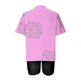 thumbnail image 4 of Penkiiy Women's Casual Oversized Print Crewneck Short Sleeve Oversized T Shirt Drop Shoulder Tops And Shorts Sets S Pink, 4 of 4