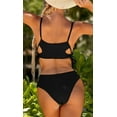 thumbnail image 4 of BeautyIn Women Side Tie Cutout Bikini Square Neck Crop Two Piece Swimsuit, 4 of 6