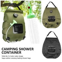 Xhy Solar Shower Bag 20L Portable Compact Solar Heated Water Container for Outdoor Camping Beach Traveling Hiking 5 Gallon Green