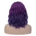 thumbnail image 4 of RightOn Purple Wig for Women Girls Short Curly Wavy Bob Wig Purple Hair Wigs Synthetic Wigs with Wig Cap, 4 of 6