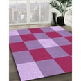 thumbnail image 3 of Ahgly Company Machine Washable Indoor Round Transitional Medium Violet Red Pink Area Rugs, 3' Round, 3 of 7