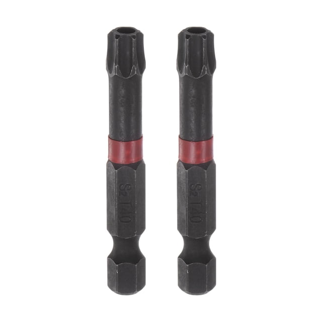 Unique Bargains T40 Magnetic Security Impact Torx Screwdriver Bit 1/4' Hex Shank 2' Length, 2 Pack