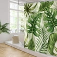 thumbnail image 3 of Tropical Leaves Shower Curtains Green Plant Botanical Bathroom Curtains Bathtub Home Decor Machine Washable Waterproof Fabric with 12 Hooks 72L*72W inch, 3 of 6