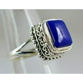 thumbnail image 2 of Lapis Lazuli Cushion 925 Sterling Silver Handmade Women Statement Ring Size 11.5, 2 of 5