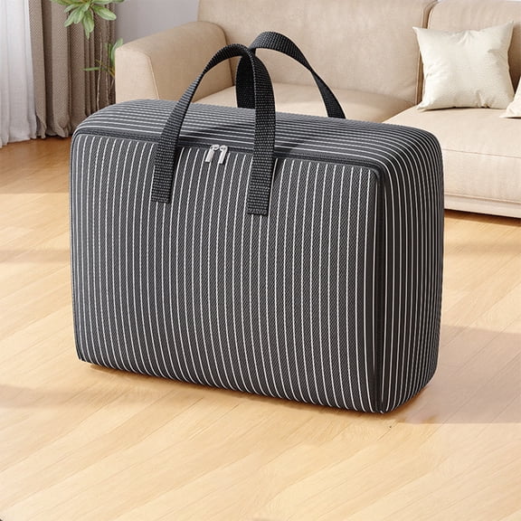 Heavy Duty Extra Large Storage Bags Tote for Clothes, Blankets, Bedding – Thick Waterproof Cloth, Reinforced Wrap Handles, Double Zipper, Foldable Space Saving Travel Organizer