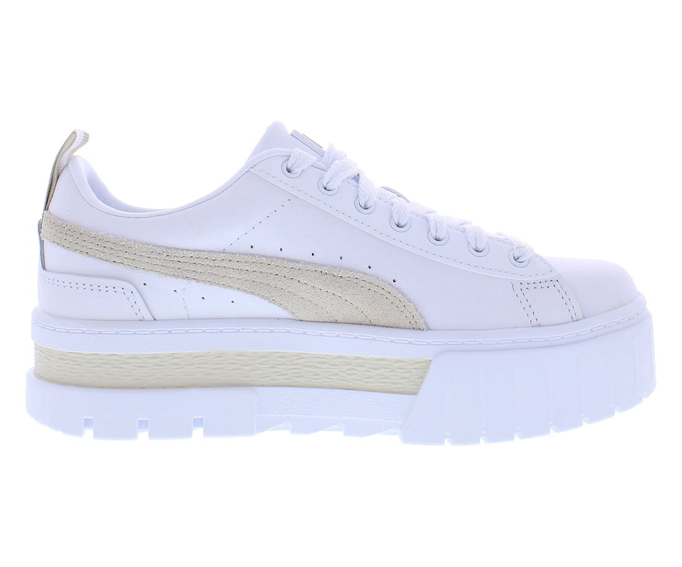 Puma Mayze Lth Womens Shoes Size 8, Color: Puma White/Peyote