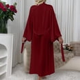 thumbnail image 6 of Women's Sexy Satin Long Sleeve Robe, Comfortable and Elegant Lingerie Robe for Bedroom, Boudoir, and Post-Shower, Soft and Silky Loungewear Cover Up-Red, 6 of 9