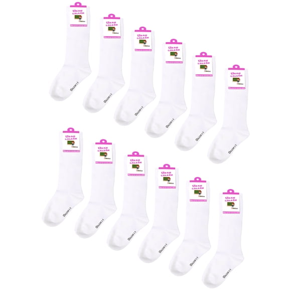 Calcetas Escolares De Algodón Pack 6 Pares Talla 6-8 Años Blanco Gran Galeón