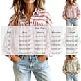 thumbnail image 3 of NTACZA Button Down Women's Tops for Summer Pleated Back Blouson Striped Collared Long Sleeve Relaxed Fit Work Shirts L, 3 of 9