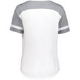 thumbnail image 5 of Augusta Sportswear B24434003 Women Triblend Fanatic 2.0 V-Neck T-Shirt, White & Grey Heather - Small, 5 of 5