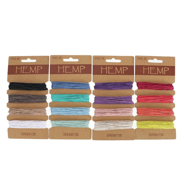 16 Couleurs Cordon de Fil 1mm Cordon de Chanvre Naturel pour Artisanat Fait Main