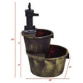 thumbnail image 7 of Spaco 2 Tiers Outdoor Barrel Waterfall Fountain with Pump, Perfect Ornament with Four Suckers, High-Quality Material Barrel Fountain, Submersible Pump for Outdoor, Bronze, 7 of 7
