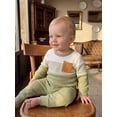 thumbnail image 4 of AceBaby Kids Boys Fall 2Pcs Outfit Sets for 3M-5Y, Contrast Color and Stripes Tops with Pants Toddler Clothes for Casual Daily, 4 of 9