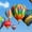 Rainbow Hot Air Balloons, variant on Elephant Stock Banff Hot Air Balloons Wall Art - Horizontal Multi Panel Canvas - Living Room Wall Decor - Places Multi Panel - Green And Blue Decor - 23" x 14"