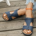 thumbnail image 5 of Domuza Orthopedic Sandals for Women Summer Peep Toe Strap Wedge Sandals Lightweight Casual comfort Hollow Out Slip On Walking Shoes Blue 8.5（EU-41）, 5 of 6