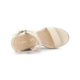 thumbnail image 4 of BLISSFUL STEP Women's Shoes Espadrille Wedge Slingback Crisscross Sandals Beige 7.5, 4 of 8