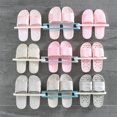 thumbnail image 4 of 3 in 1 Shoes Rack PP Slipper Hanger Wall Mounted Folding Adhesive Towel Storage Shelf for Home Bathroom, Pink, 4 of 9