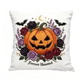 thumbnail image 2 of Throw Pillow Covers 20x20 Inch, Soft Plush Embroidered Printed Pumpkin Decorative Square Pillowcases, Farmhouse Holiday Cushion Covers for Sofa Living Room Home Fall Halloween Thanksgiving Decor, 2 of 8