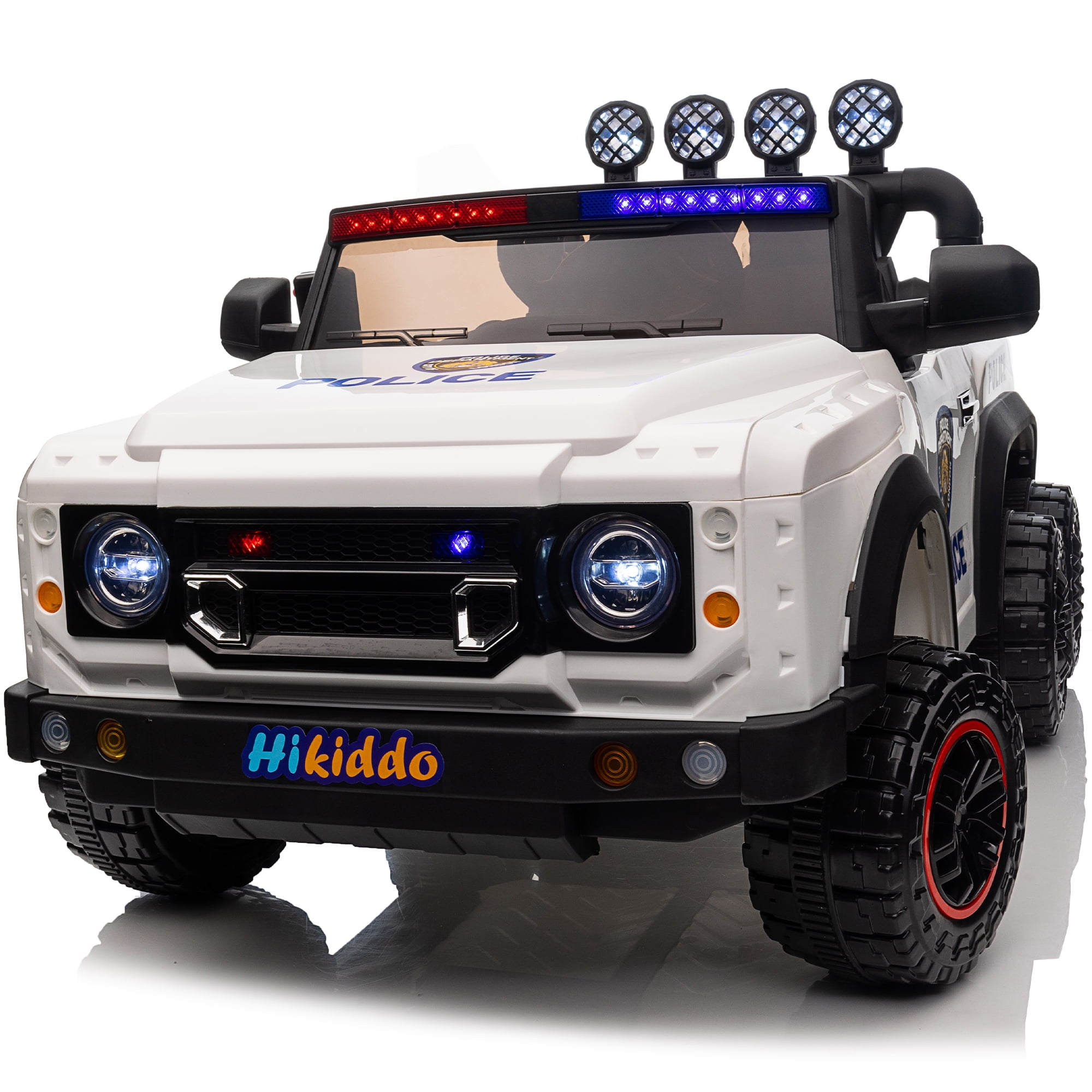 Black Friday Ride On Toy Deals Hikiddo JC003 24V Kids Ride on Police Car, 2 Seater Powered Ride on Toy