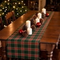 thumbnail image 4 of GOFLIC Red Green Tartan Plaid Christmas Table Runner, Farmhouse Checkered Holiday Tablecloth for Dining Table, Coffee Table, Restaurant Xmas & Thanksgiving Party Decor, 4 of 7