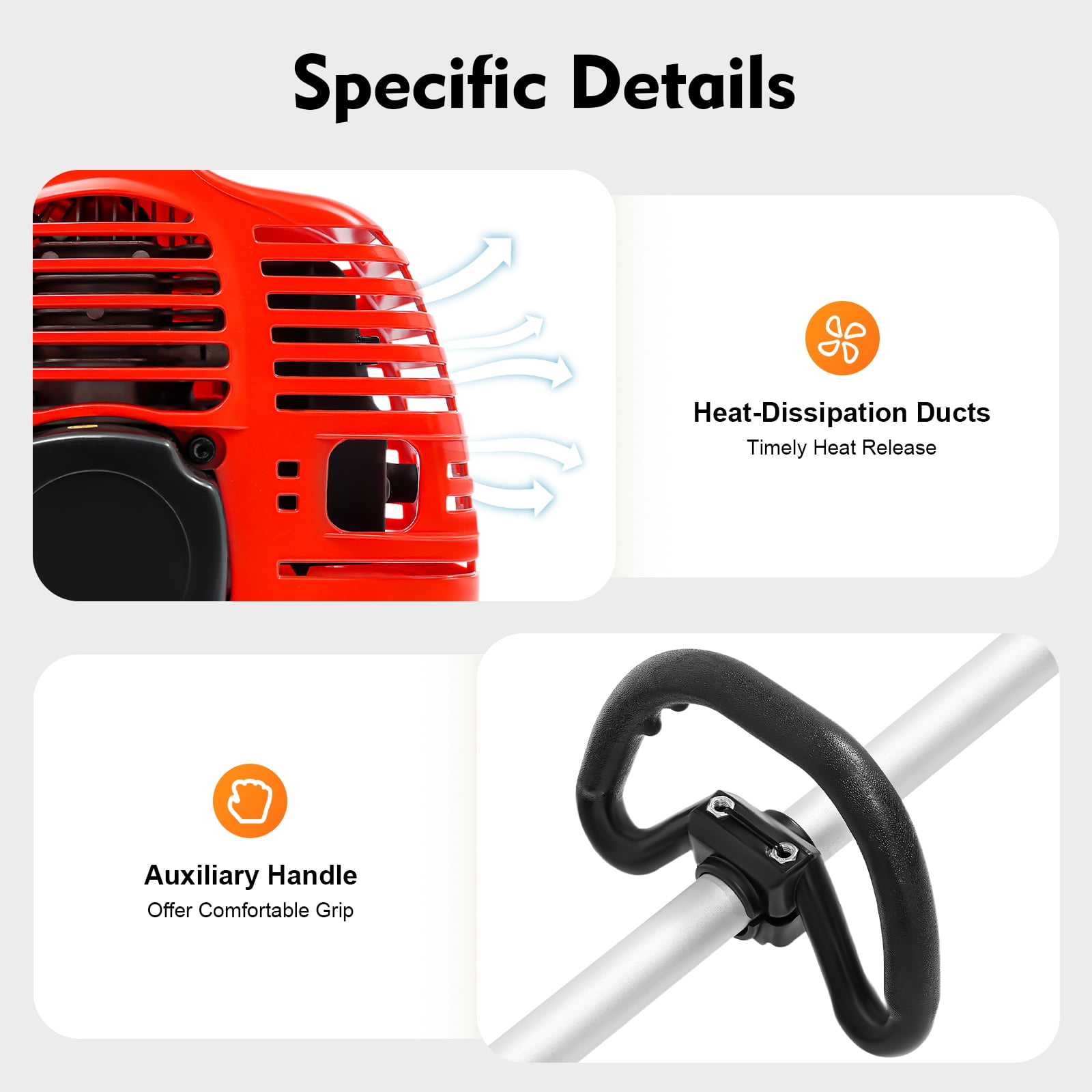 TFCFL CG520 Gardener Hedge Shears 1.4KW Grass Trimmer Chainsaw 51.7CC 2-Stroke Vibrator 6500RPM