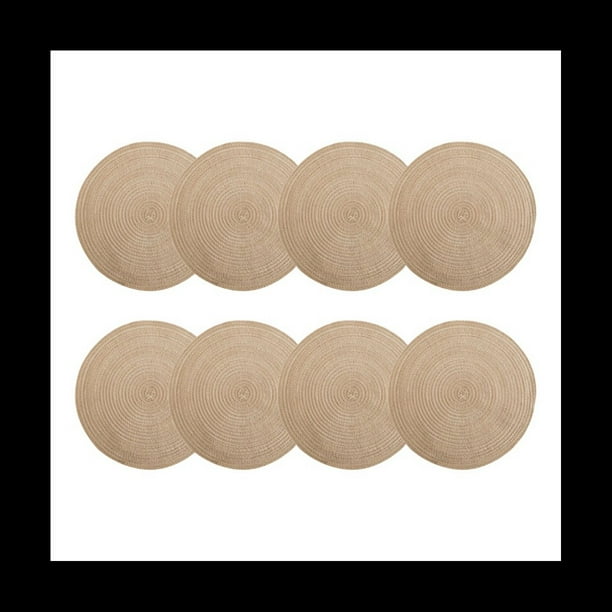 Paquete 8 Manteles Individuales Tejidos Redondos, Manteles Individuales Resistentes , Manteles Individuales Hilo AlgodóN, Almohadilla Aislante para Mesa, Posavasos para Hogar